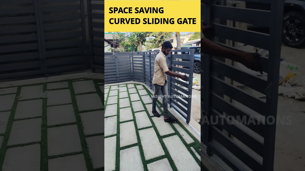 Space Saving Curved Sliding Gate by #insightautomations