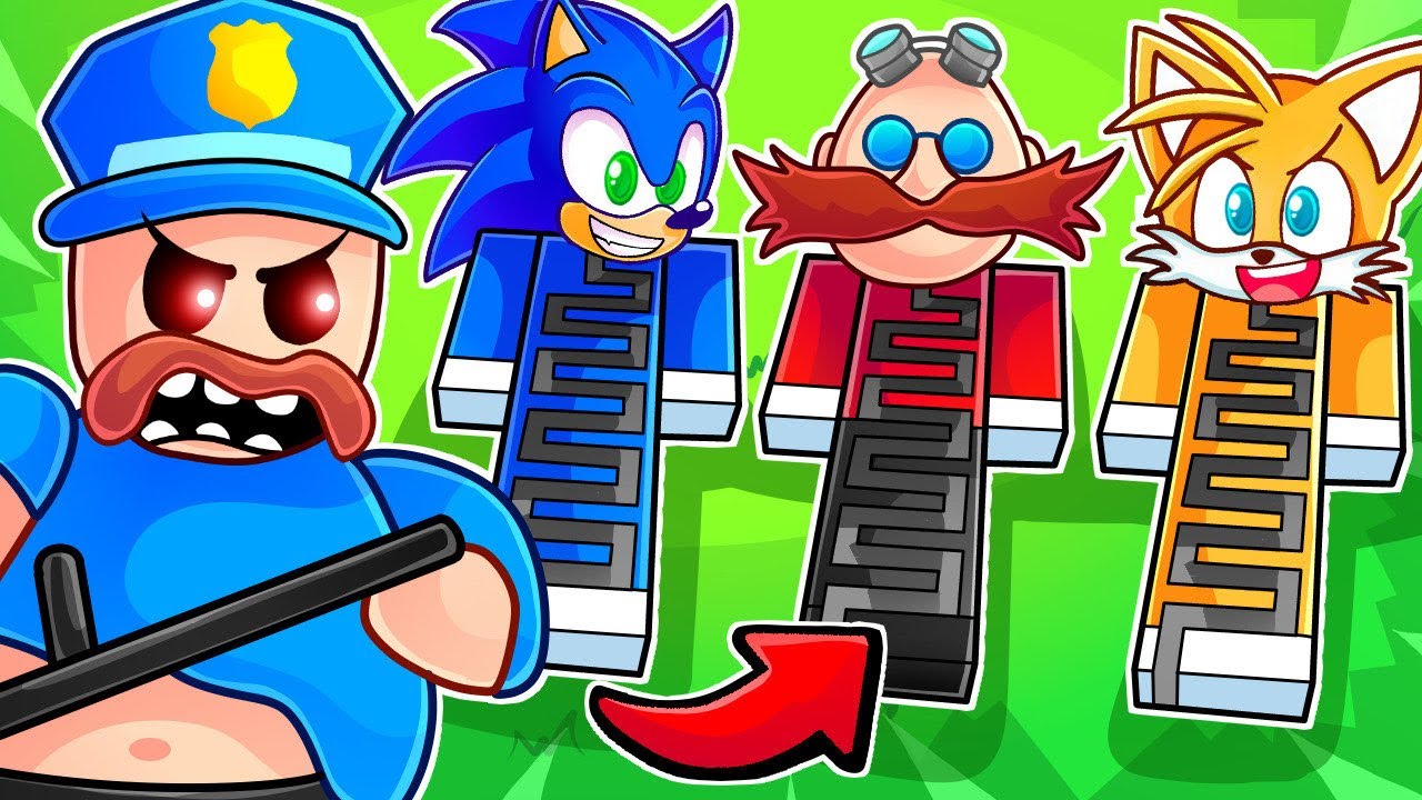 I found a SONIC TAILS MAZE vs EGGMAN in BARRY'S PRISON RUN! What's INSIDE the SONIC MAZE ?