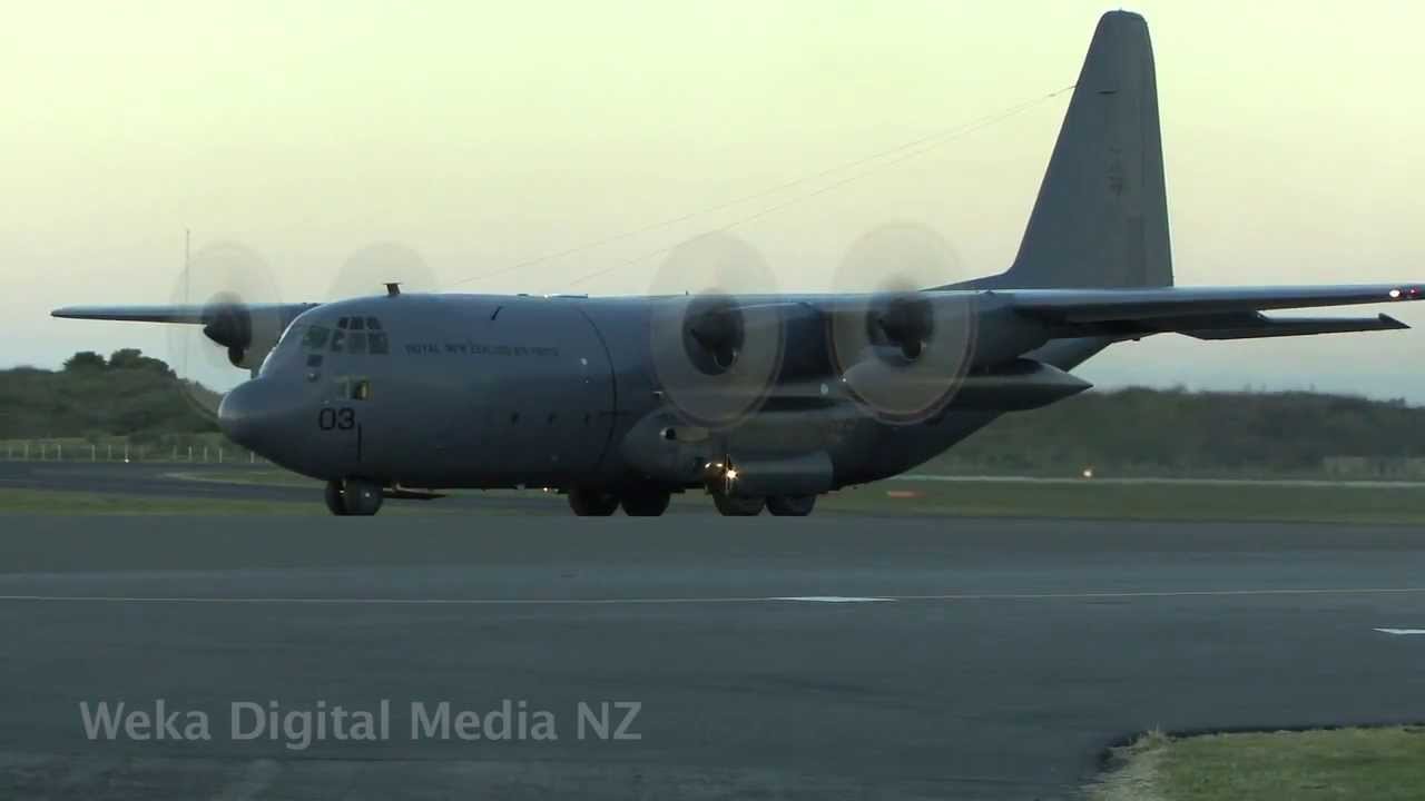 RNZAF C-130 Hercules Visits WHAKATANE NZ