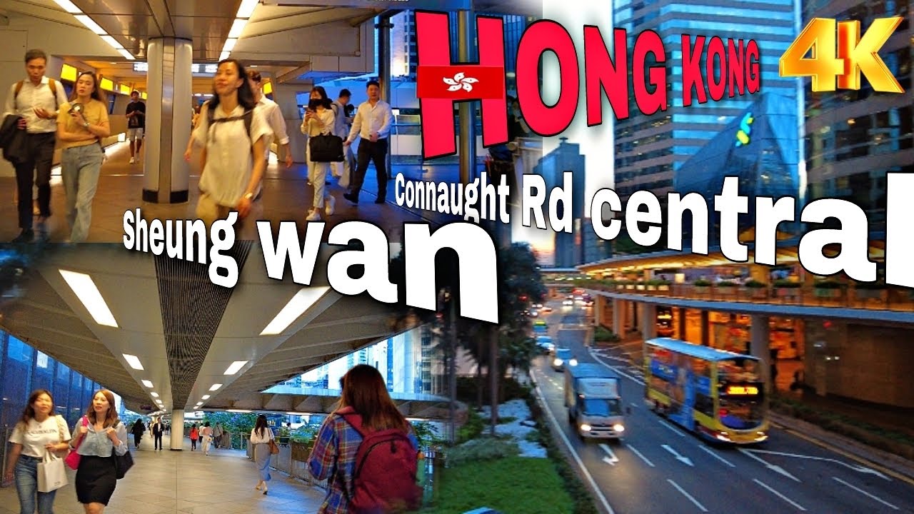 Incredible Footbridge in Sheung Wan Central |4k HDR | WaLking tour Hong Kong.