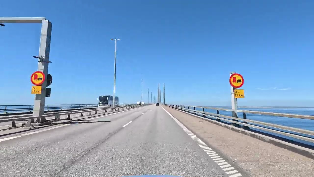 Most nad Øresund Malmo - Kopenhaga Bridge over the Øresund Malmo - Copenhagen 4K
