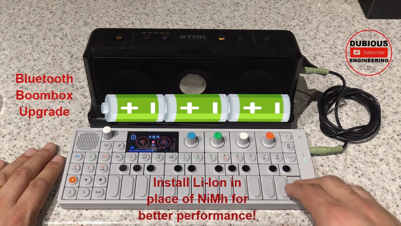 DuB-EnG: Hack a Bluetooth Boombox TDK A33 retrofit with re-purposed Lithium Ion laptop batteries BMS
