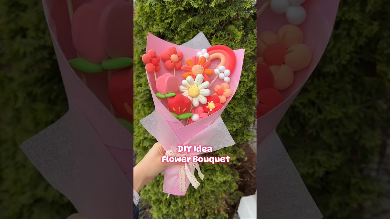DIY clay flower bouquets 💐❤️ #diy #clay #flower #bouquet #shrots