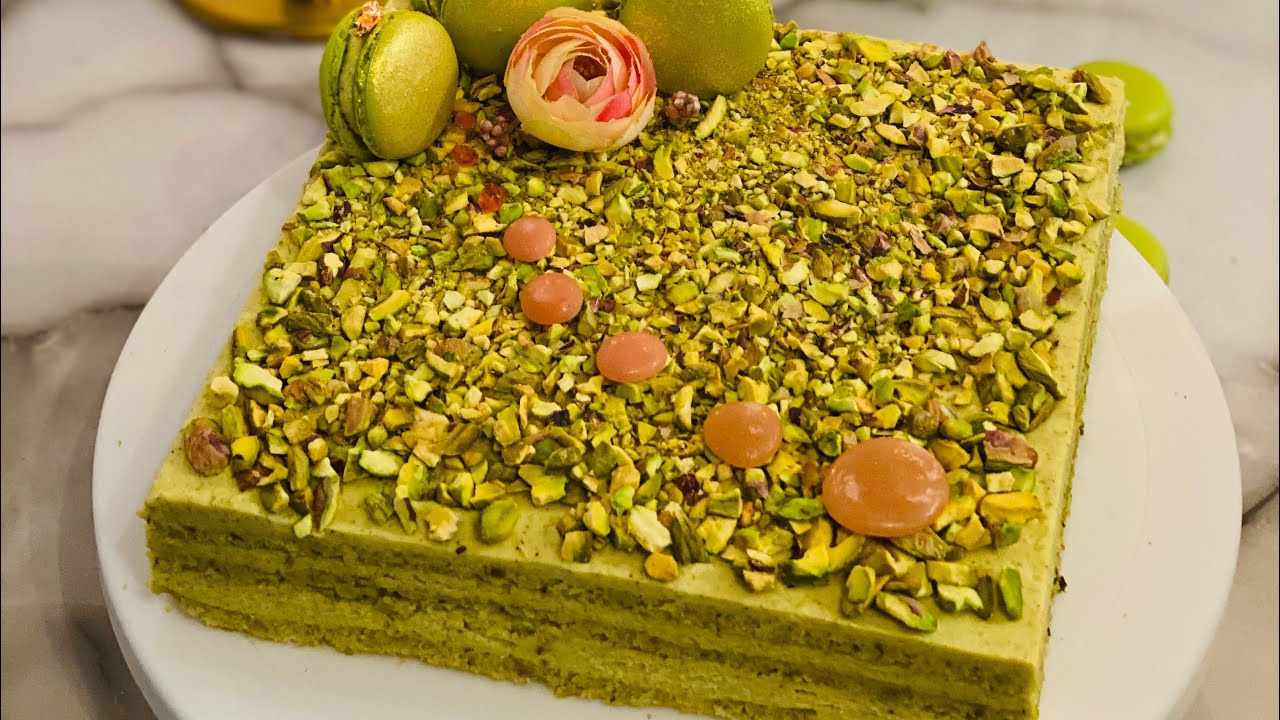 Russe pistache recette très facile كيكة فاخرة بالفستق