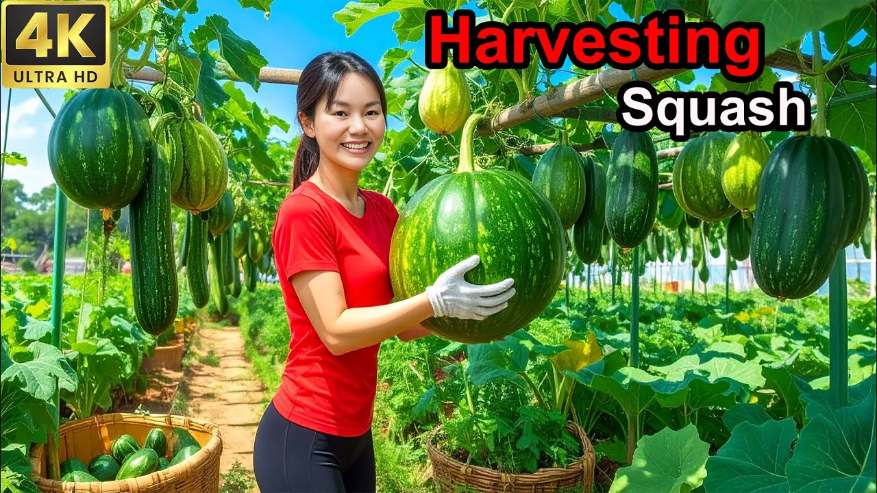 Big Squash Harvest on Our Farm | Fresh Organic Vegetables and Happy Countryside Lifestyle 🌱🍃
