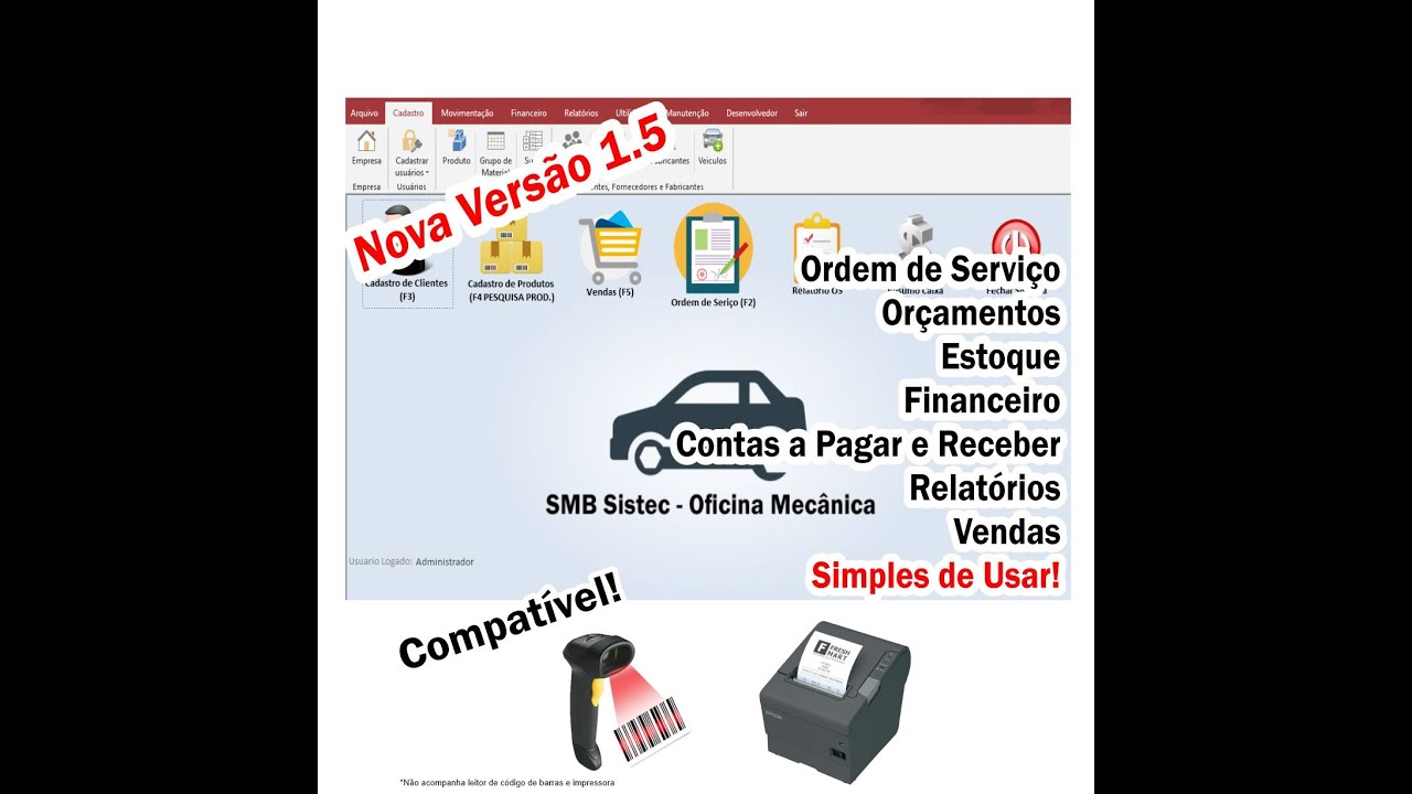 Programa para Oficina Mecânica com Ordem de Serviço, Estoque, Financeiro, Caixa Versão 2020