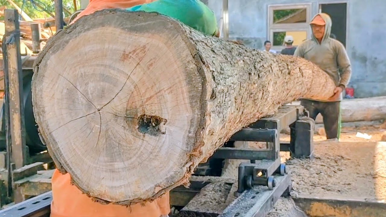 RUSAK SEBAGIAN !! Penggergajian kayu jati kering - mesin Bandsaw rakitan