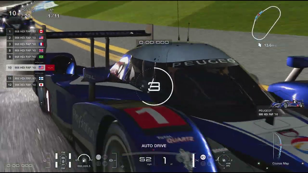 Gran Turismo 7 - Daily Marathon Race - Daytona Oval - 908 HDi FAP '10 - GT7 - PS5