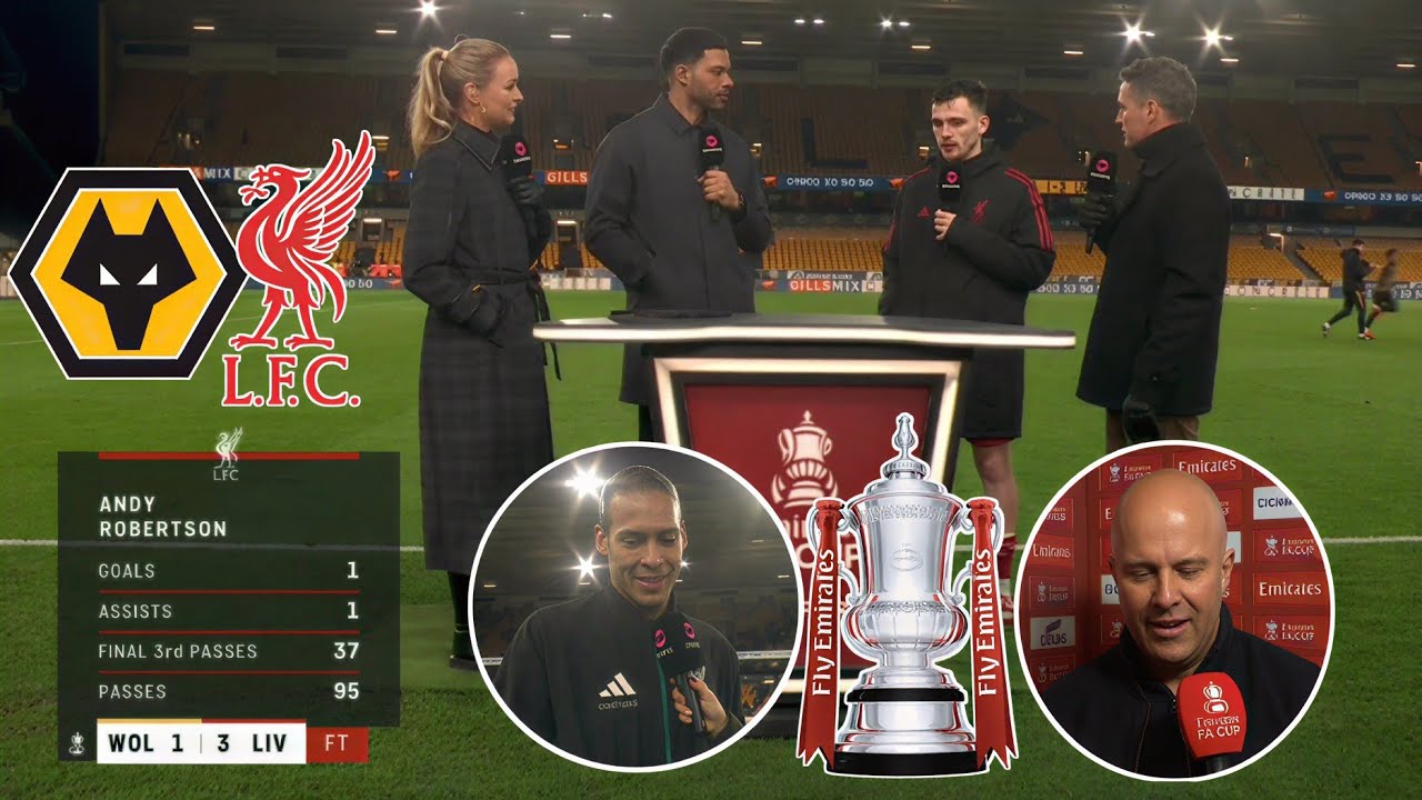 Wolves 1-3 Liverpool 🔥 Ngumoha SHINES 😱 Van Dijk & Arne Slot React as Liverpool Reach Quarter-Finals