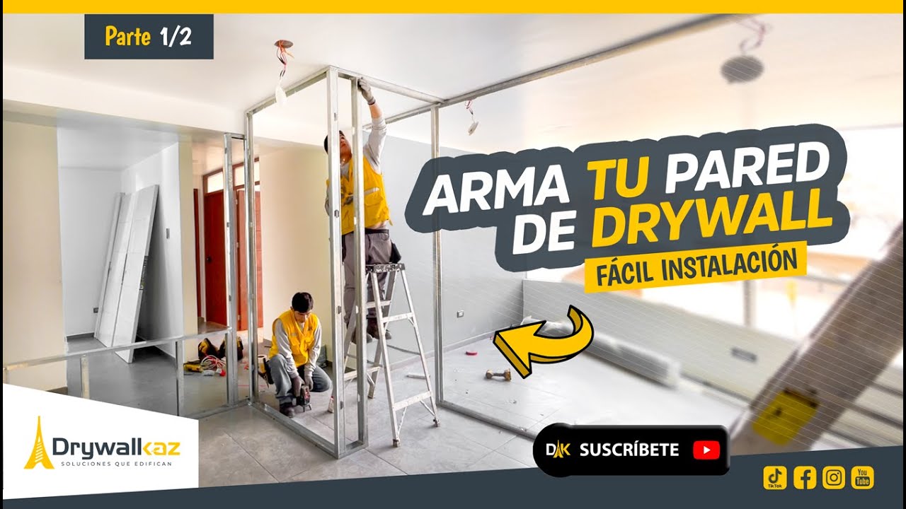 🔥⚡️ Como hacer Pared de Drywall para Oficina o Habitación sin dañar piso y techo muy fácil. Parte 1
