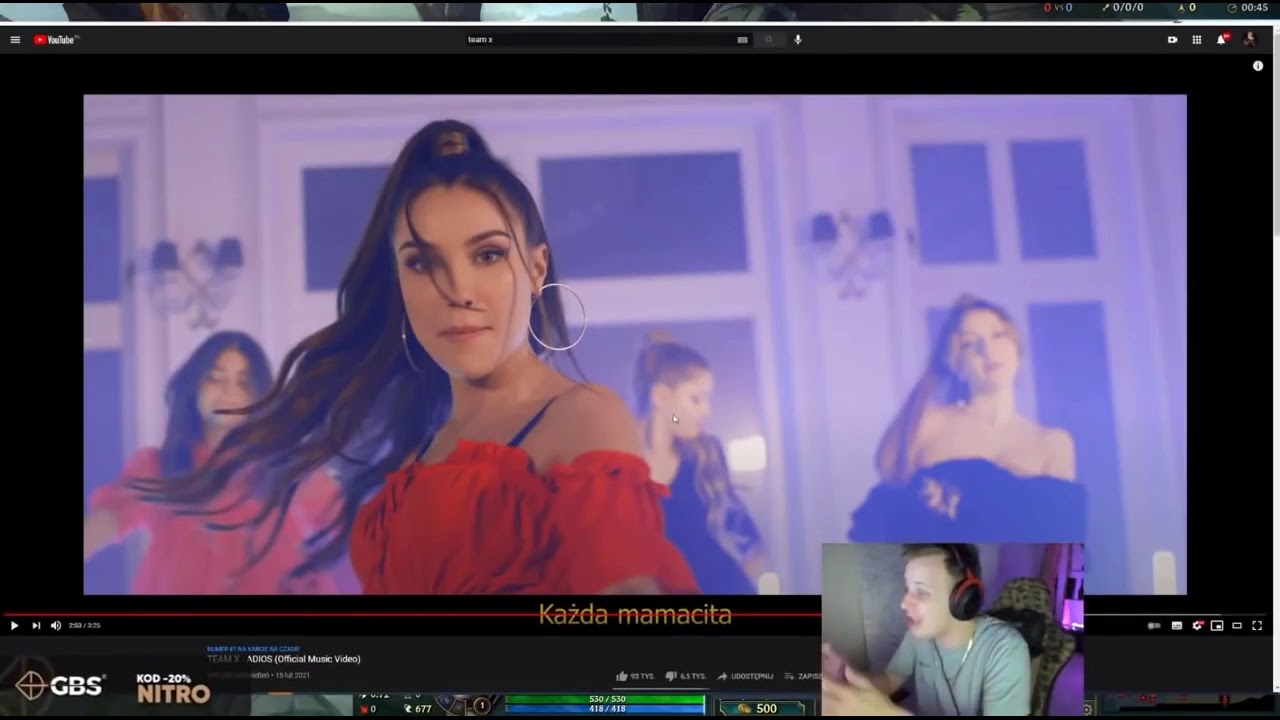 NITRO SŁUCHA NOWEJ PIOSENKI TEAM X *hasta la vista*