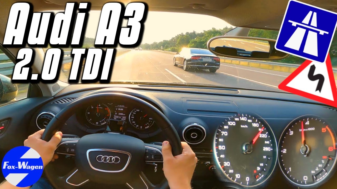 AUDI A3 (8V) 🚗💨 2.0l TDI (150 HP) ‼️ POV Test Drive | on GERMAN AUTOBAHN | NO LIMIT