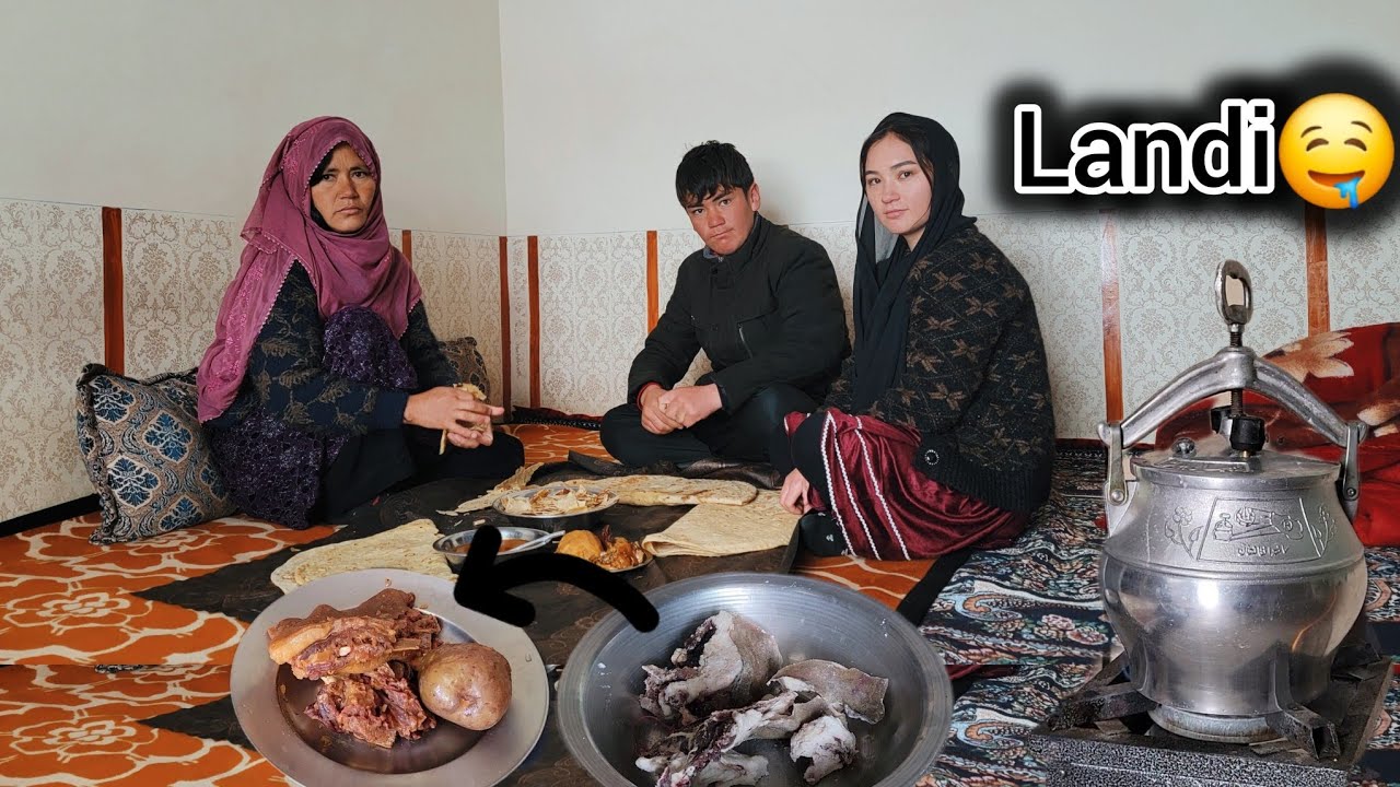 What do women do in winter? Daily routains with cooking dry meat(Landi)🤤