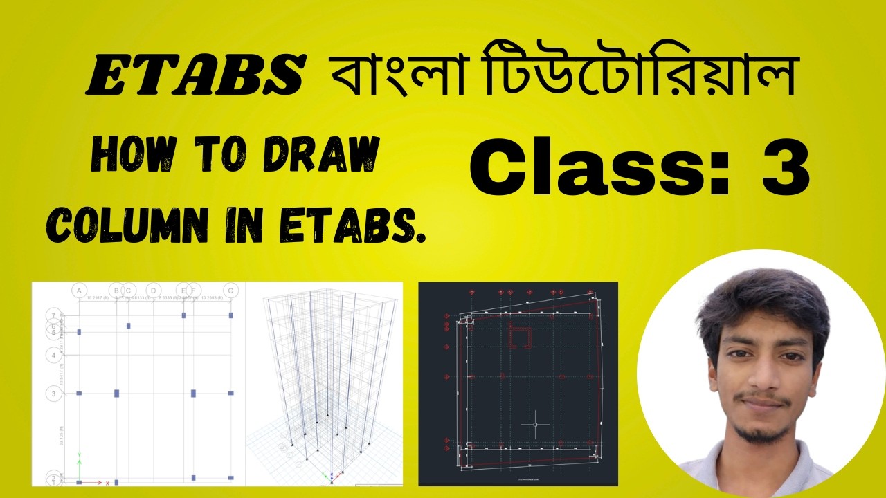 How to draw column in etabs... Class no: 3