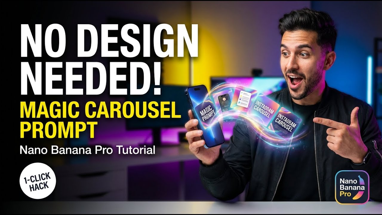 Я создал вирусную карусель для Instagram с помощью AI Nano Banana Pro | Без Canva, без Photoshop