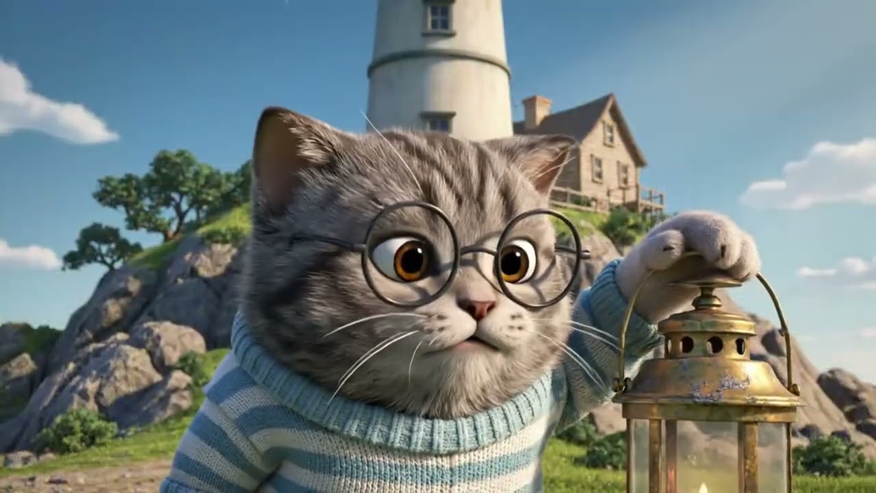 Pastel Cat Rescue at the Lighthouse