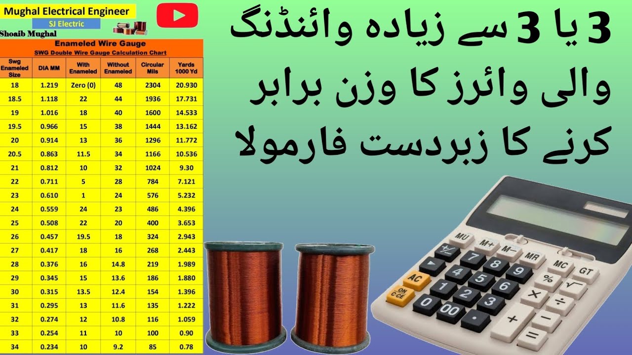 Motor Winding Wire Weight Calculation Formula | Easy and Accurate Method