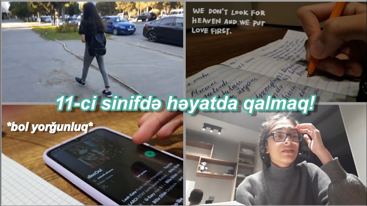 11-ci sinifdə HƏYATDA QALMAQ CHALLENGE! 👀 (məktəb, məşğələ, yorğunluq...🥱) | Zarifellaa