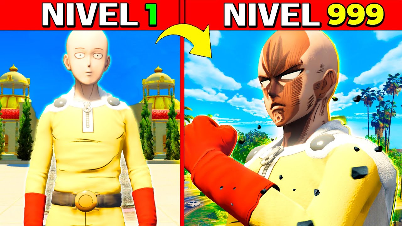 EVOLUCIONÉ A SAITAMA AL NIVEL MAXIMO EN GTA 5 !! (One Punch Man mod)