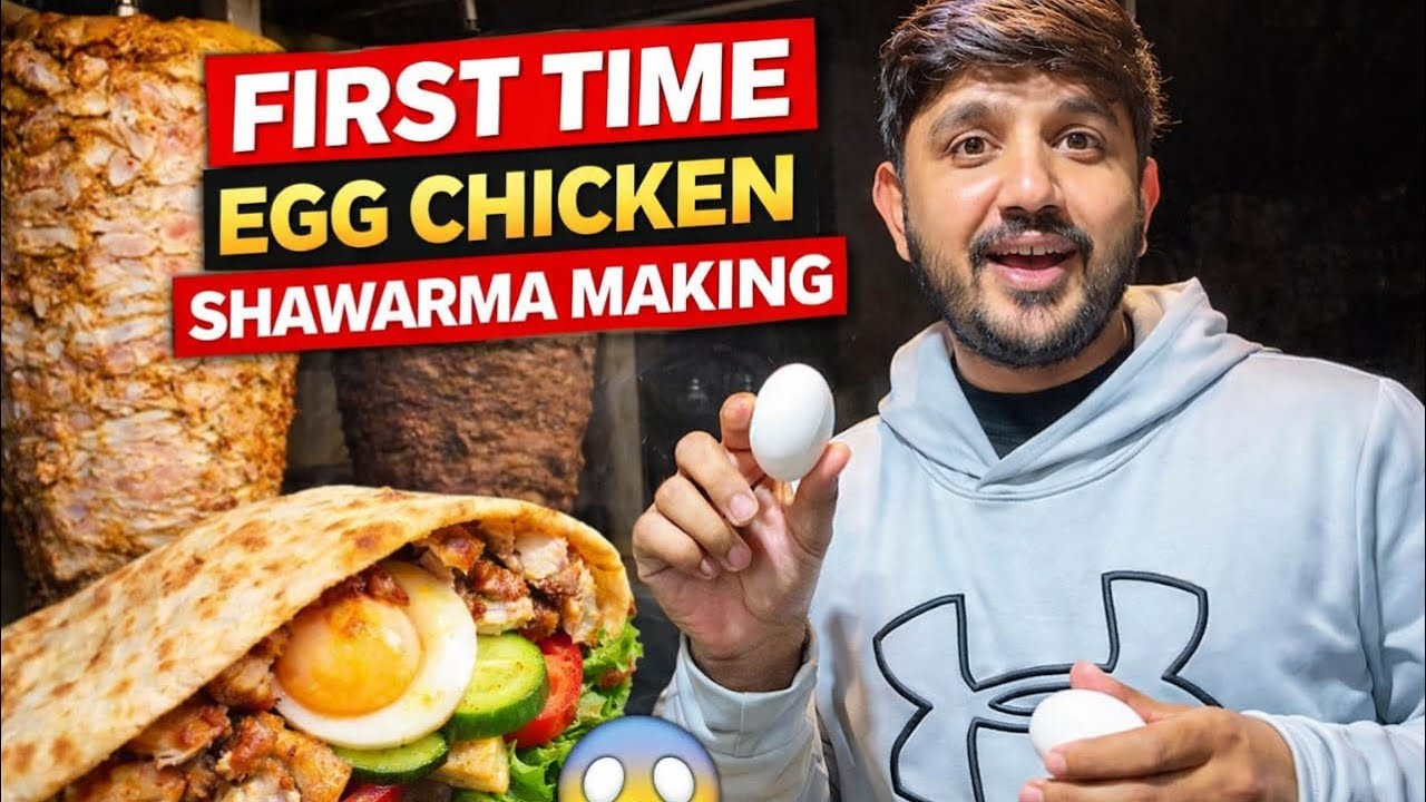TRYING FIRST TIME EGG CHICKEN SHAWARMA | ya kesa tha ? .. babar akbar vlog