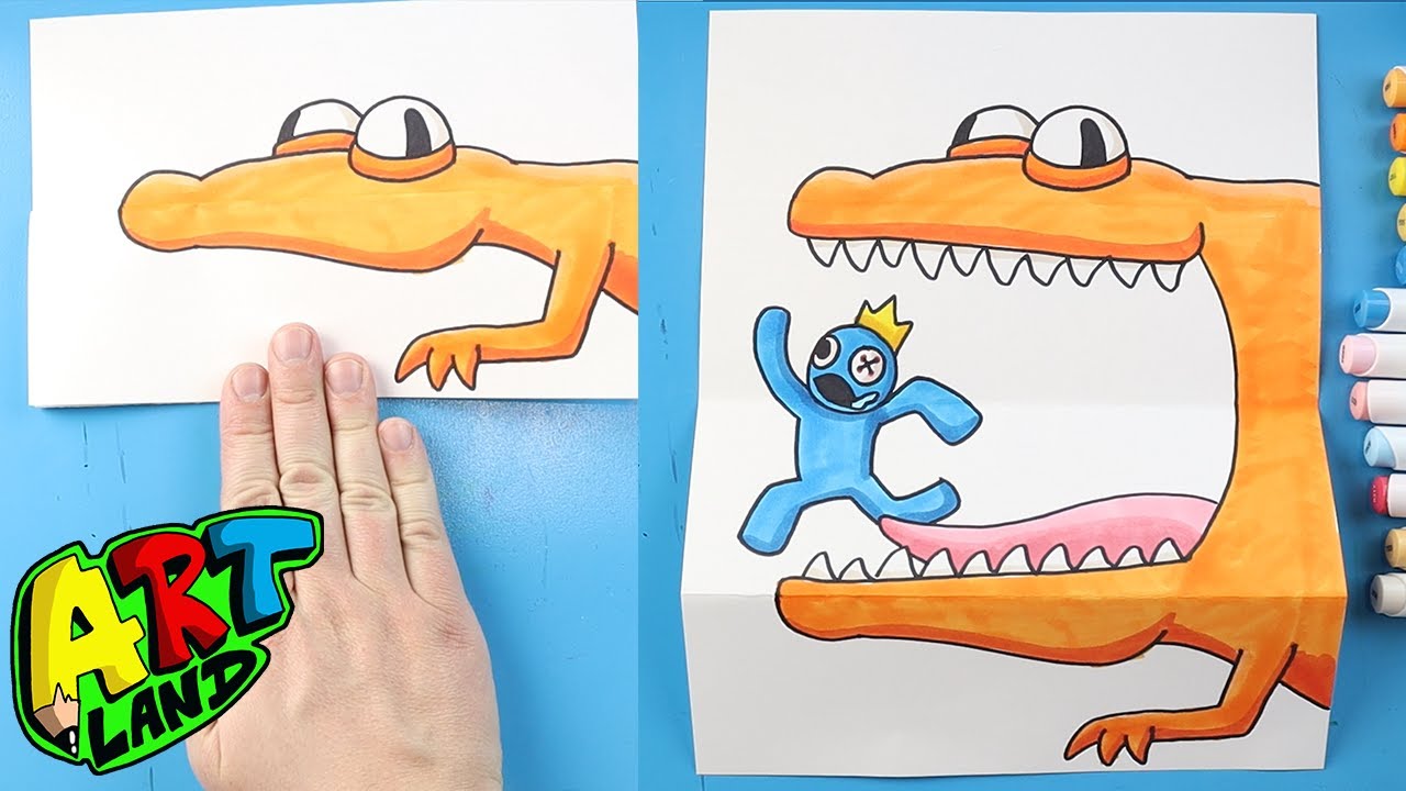 How to Draw Orange from Rainbow Friends Surprise Fold