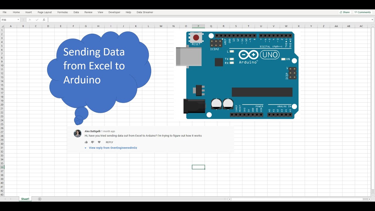 Send Data from Excel to Arduino Using Data Streamer