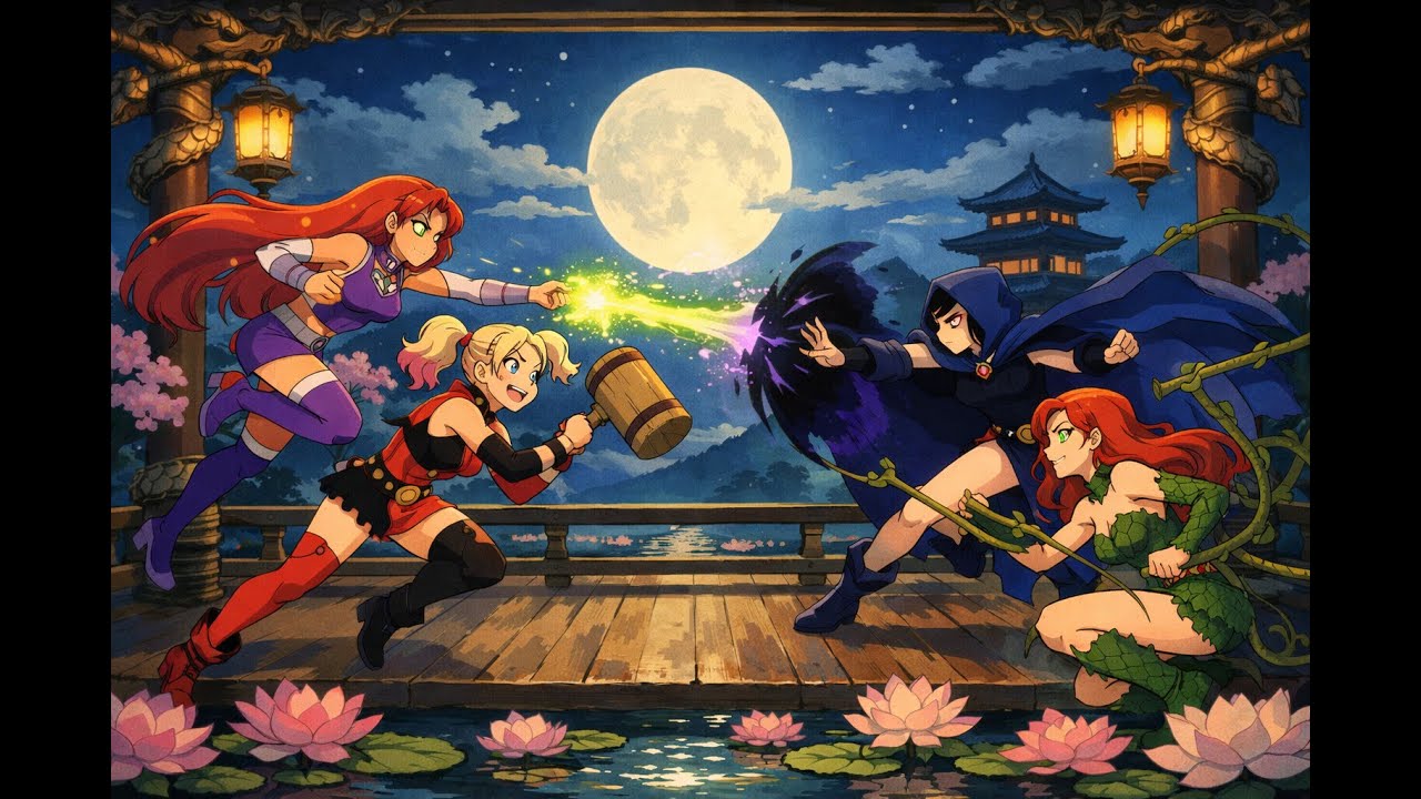 AC's Nut GAMES | MUGEN Req Match Series | Starfire & Harley Quinn Vs Raven & Poison Ivy