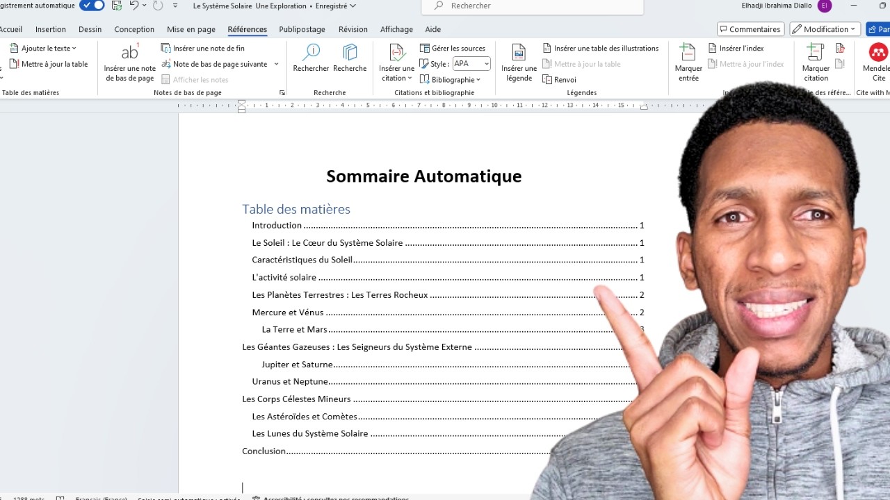 Comment créer une table des matières sur Word ? faire un sommaire automatique