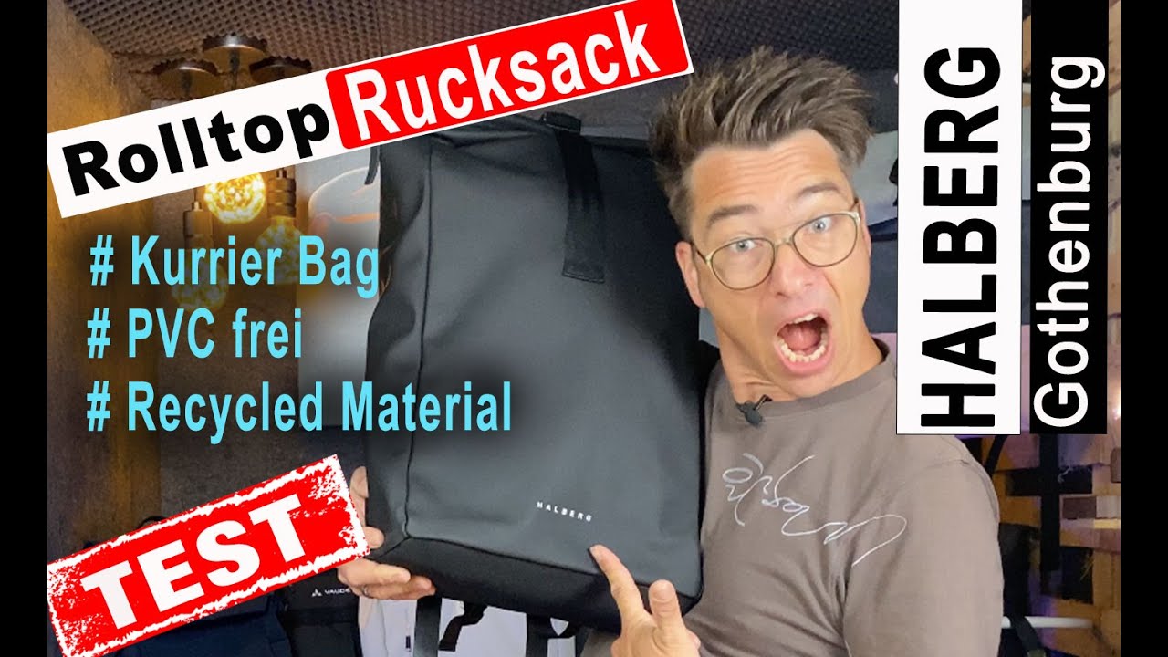 REVIEW Halberg Gothenburg Rolltop PVC frei Rucksack mit Laptopfach