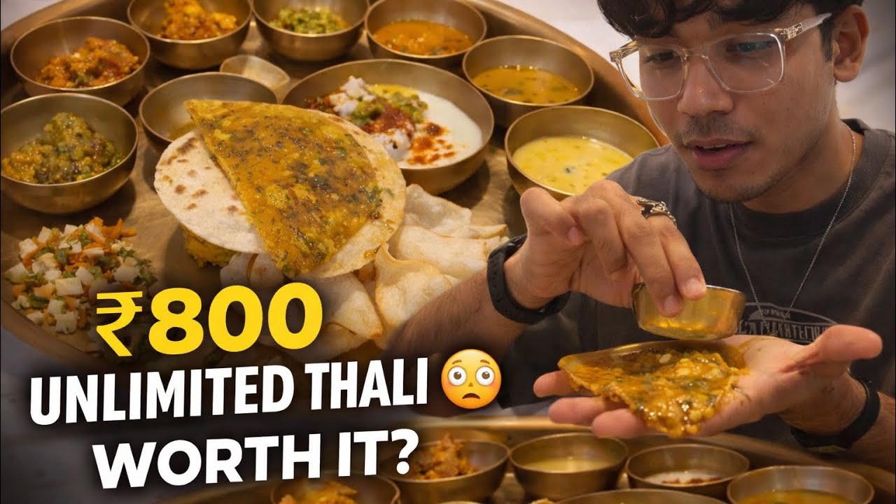I Ate Unlimited Thali at Maharaja Bhog in Mumbai for ₹800 😳