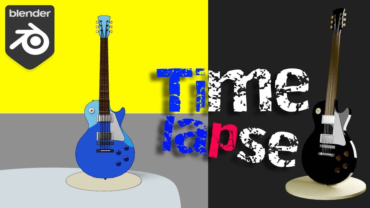Blender 3D Guitar Gibson LesPaul modelling TimeLapse