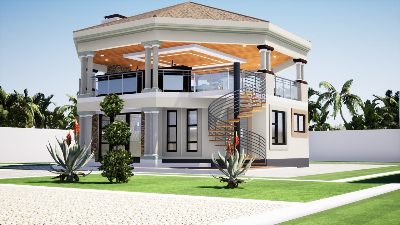 2 Bedroom plan | 8 Corner l house Design  | 11m x 11m