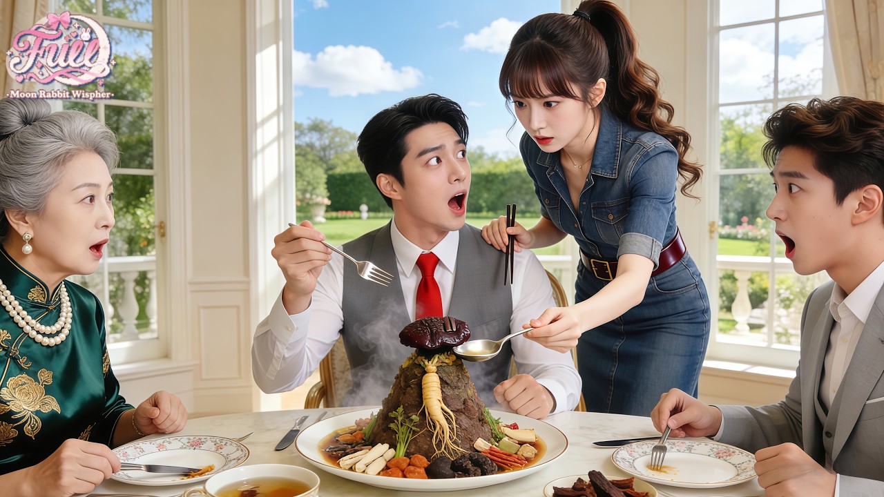 Poor Girl Thinks CEO Impotent, At Dinner Piles Bitter Medicine Food Like Hill—He Falls For Her Cute!