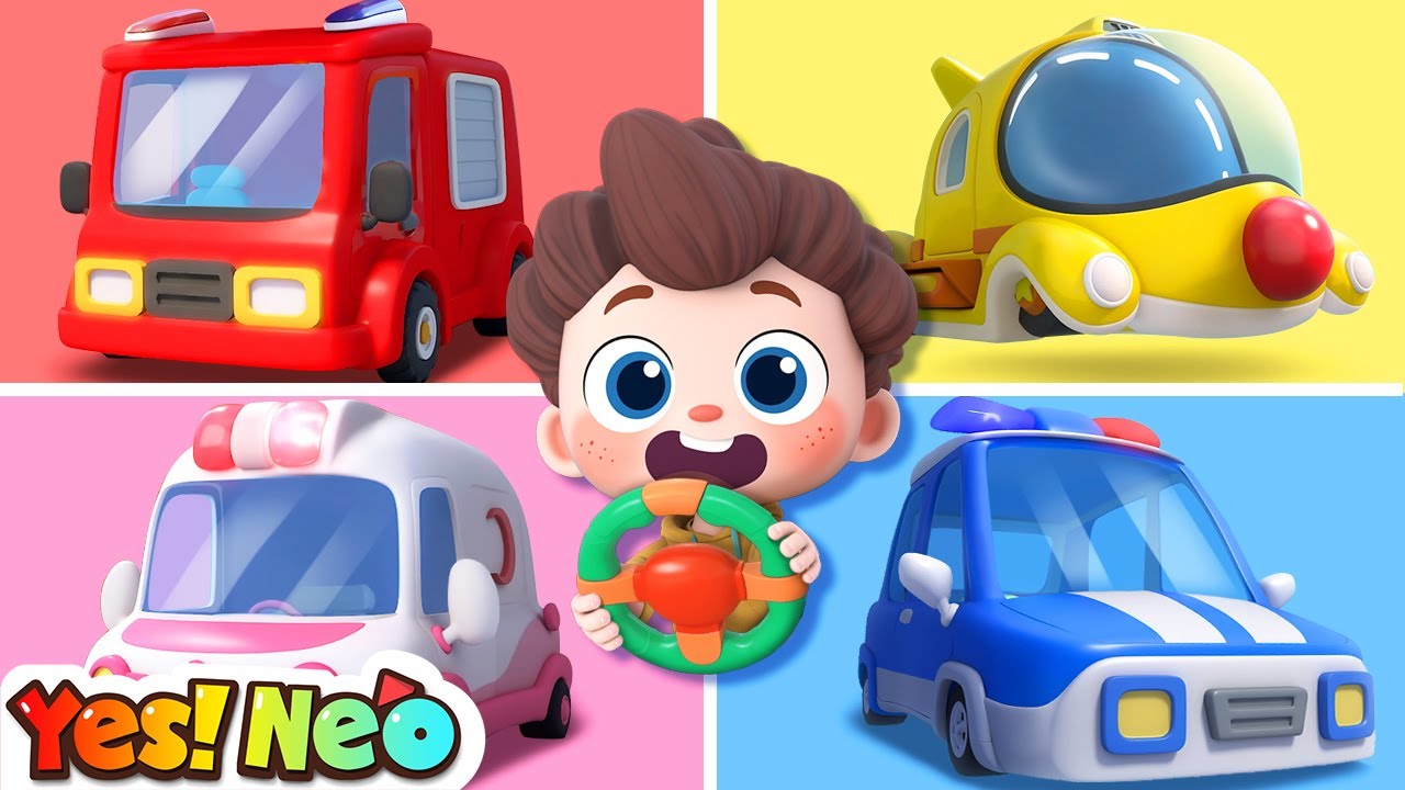 Learn Colors with Five Little Cars | Cars Rescue | Nursery Rhymes & Kids Songs | Yes! Neo