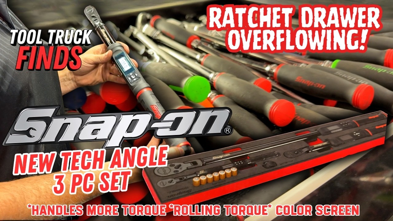 Snap On New 3 Pc TechAngle Torque Wrench Set In Foam. More Torque. Rolling Torque and Color Screen