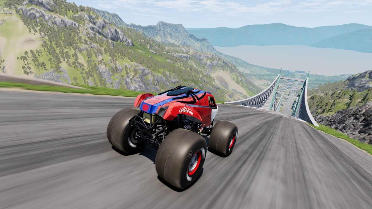 Full Throttle INSANE Long Downhill lane ! | BeamNG.drive Epic Crashes & Speed Test #32