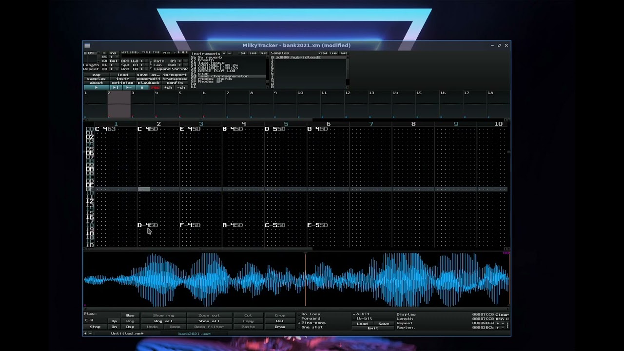 MilkyTracker X easily record chords & arps