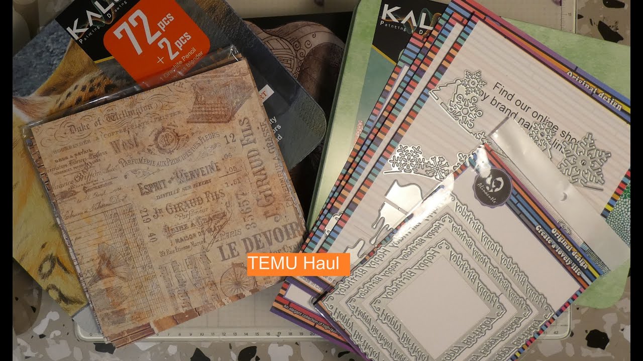 #TEMU Haul, Stanzschablonen von Alina Craft und ich teste die #Kalour Farbstifte