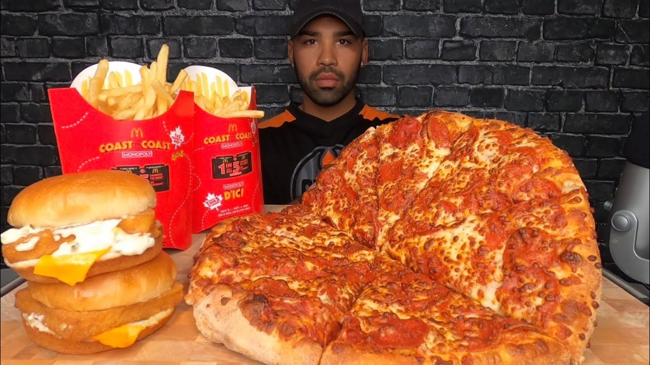 (ASMR NO TALKING) DOMINO'S PIZZA, FILET-O-FISH, MCDONALD'S FRIES MUKBANG (MY FAVORITE MEAL)