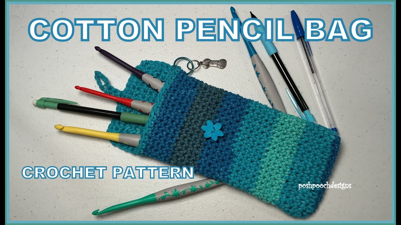 Learn To Crochet The Cotton Pencil Bag Crochet Pattern #crochet #crochetvideo #bags #backtoschool