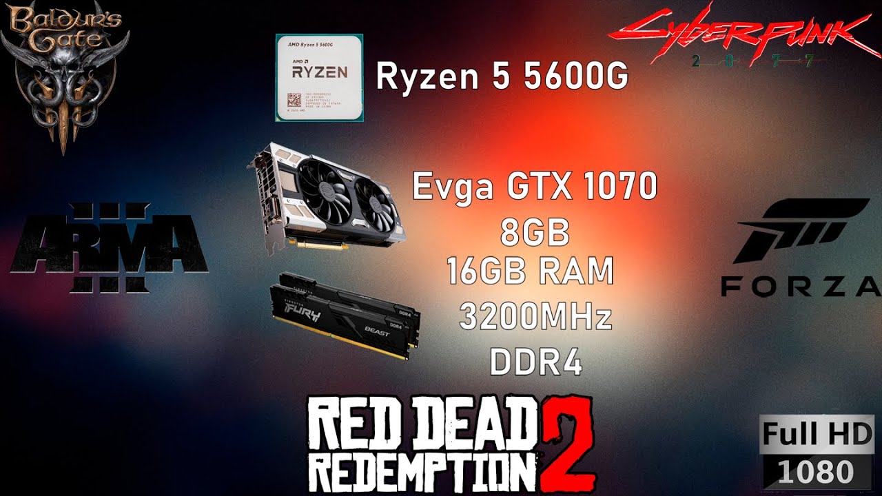 Тест AMD Ryzen 5 5600G x GTX 1070| Тест в 5 играх!