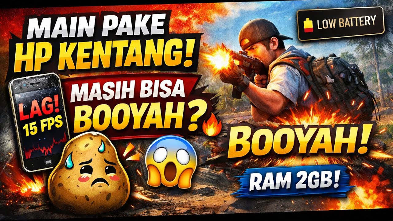 TES MAIN FREE FIRE PAKE HP KENTANG, HASILNYA… 🔥