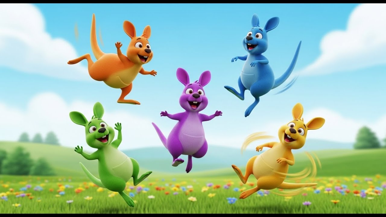 Cinco Pequeños Canguros Hop Hop Hop | Canciones Infantiles y Rimas para Niños