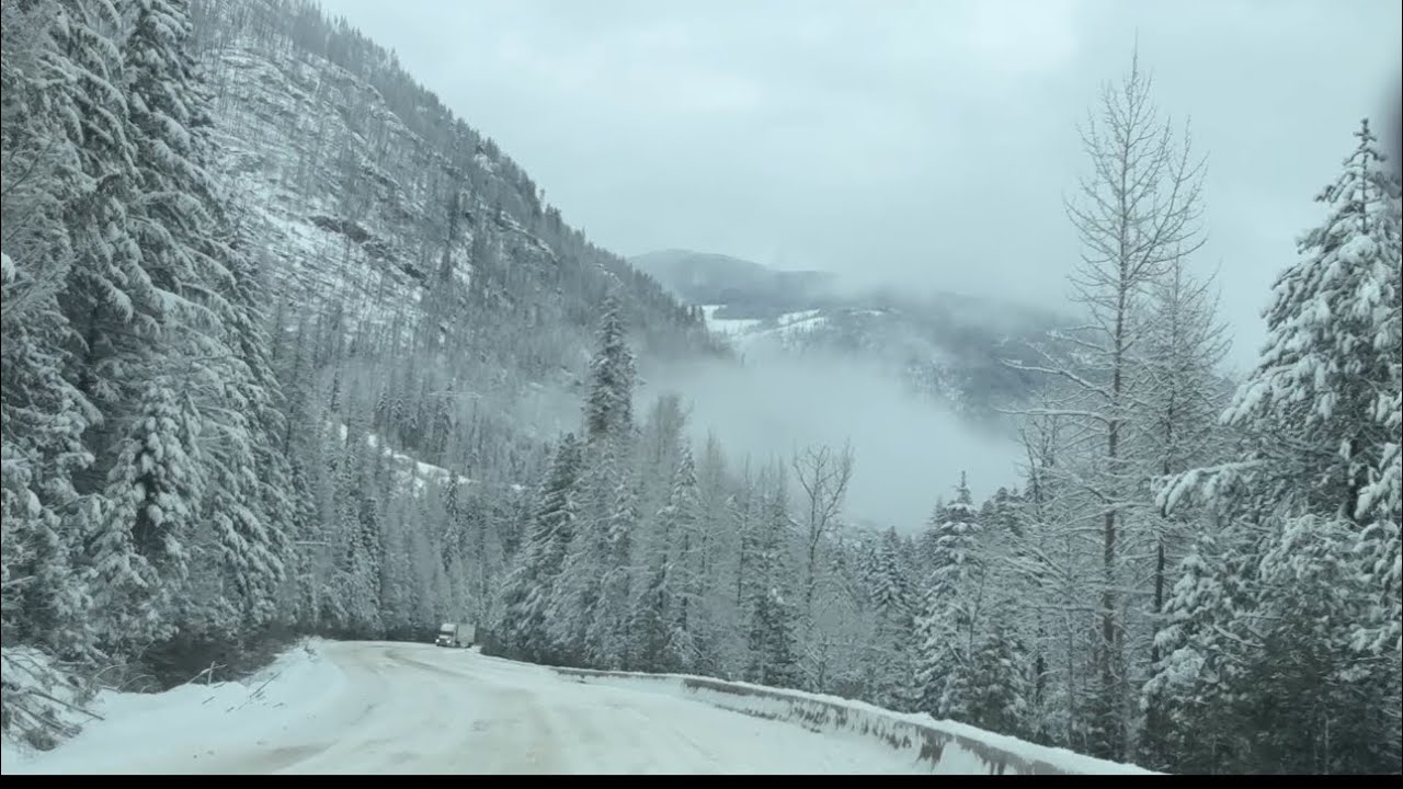 Zero Visibility at Kootenay Pass | Winter Storm Drive to Creston, BC