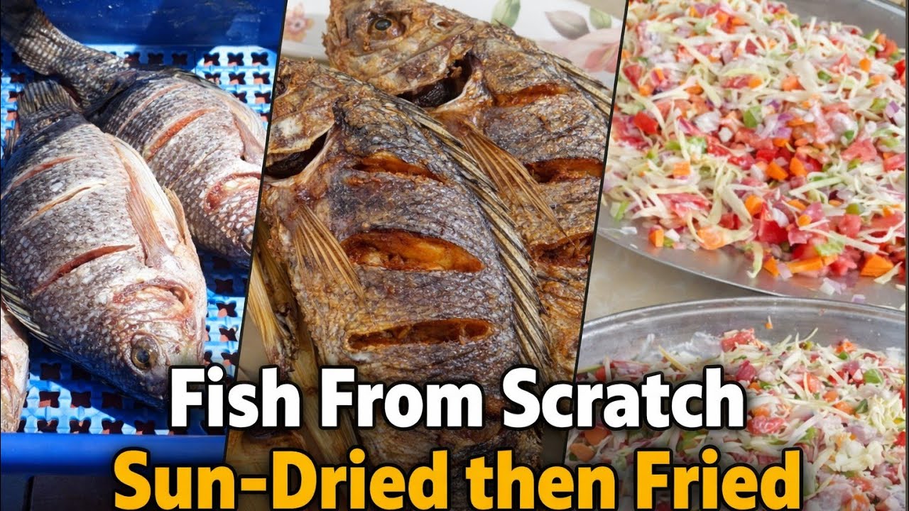 Step-by-Step Fish Preparation from Scratch | Crispy Deep Fried Fish & Fresh Salad