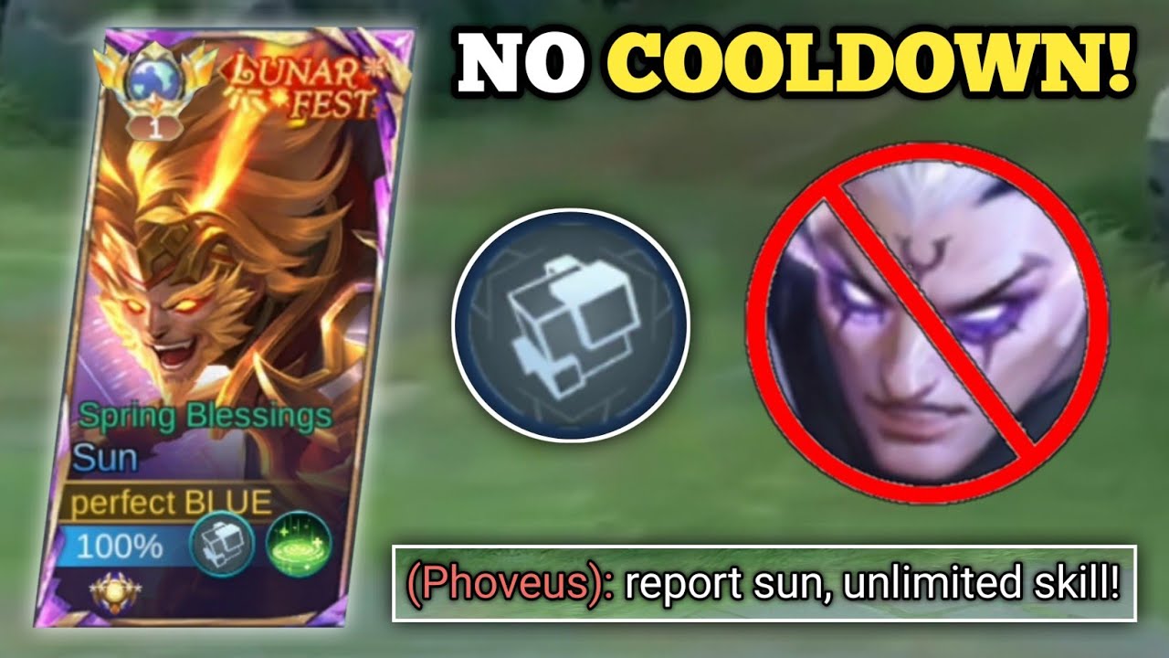 SUN BROKEN EMBLEM VS. PHOVEUS! (no cooldown!🙉) SUN BEST BUILD -MLBB