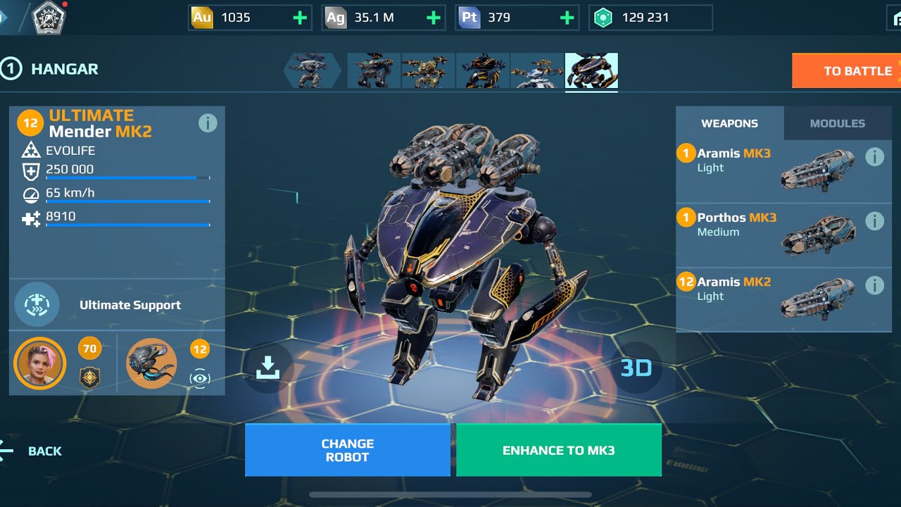 Ultimate Mender Aramis Porthos | War Robots Gameplay