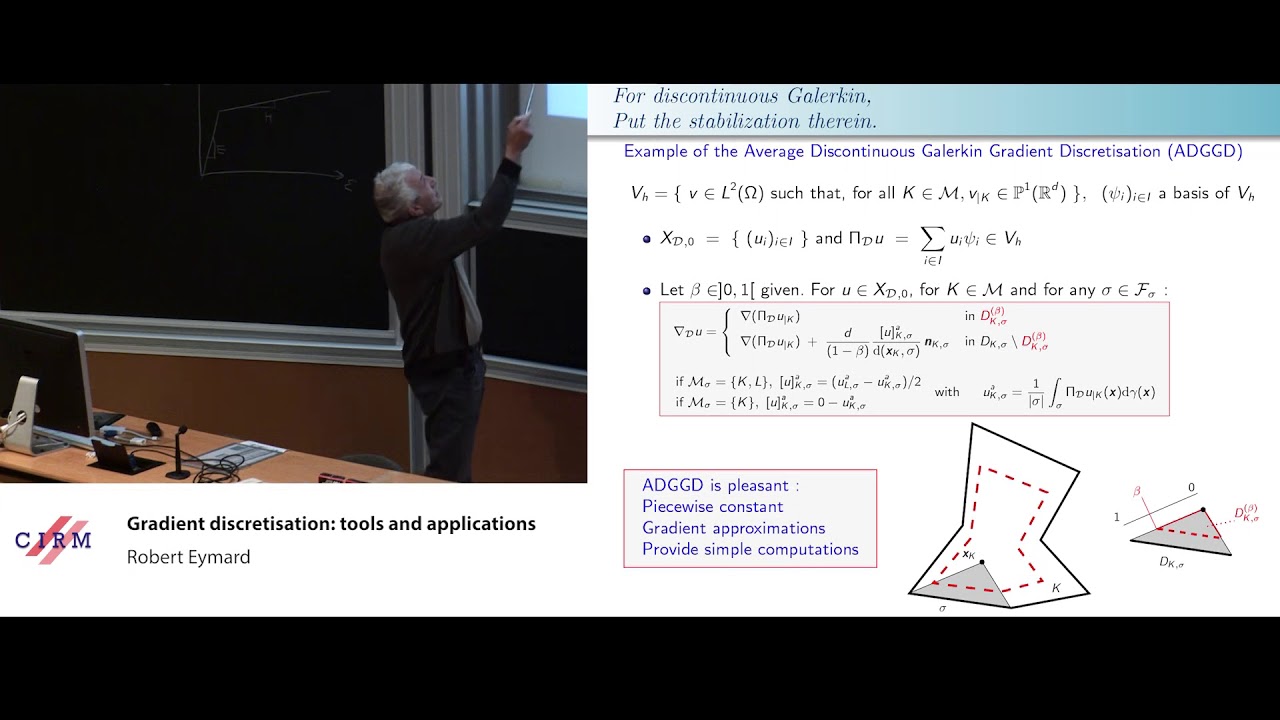 Robert Eymard: Gradient Discretisations: Tools and Applications