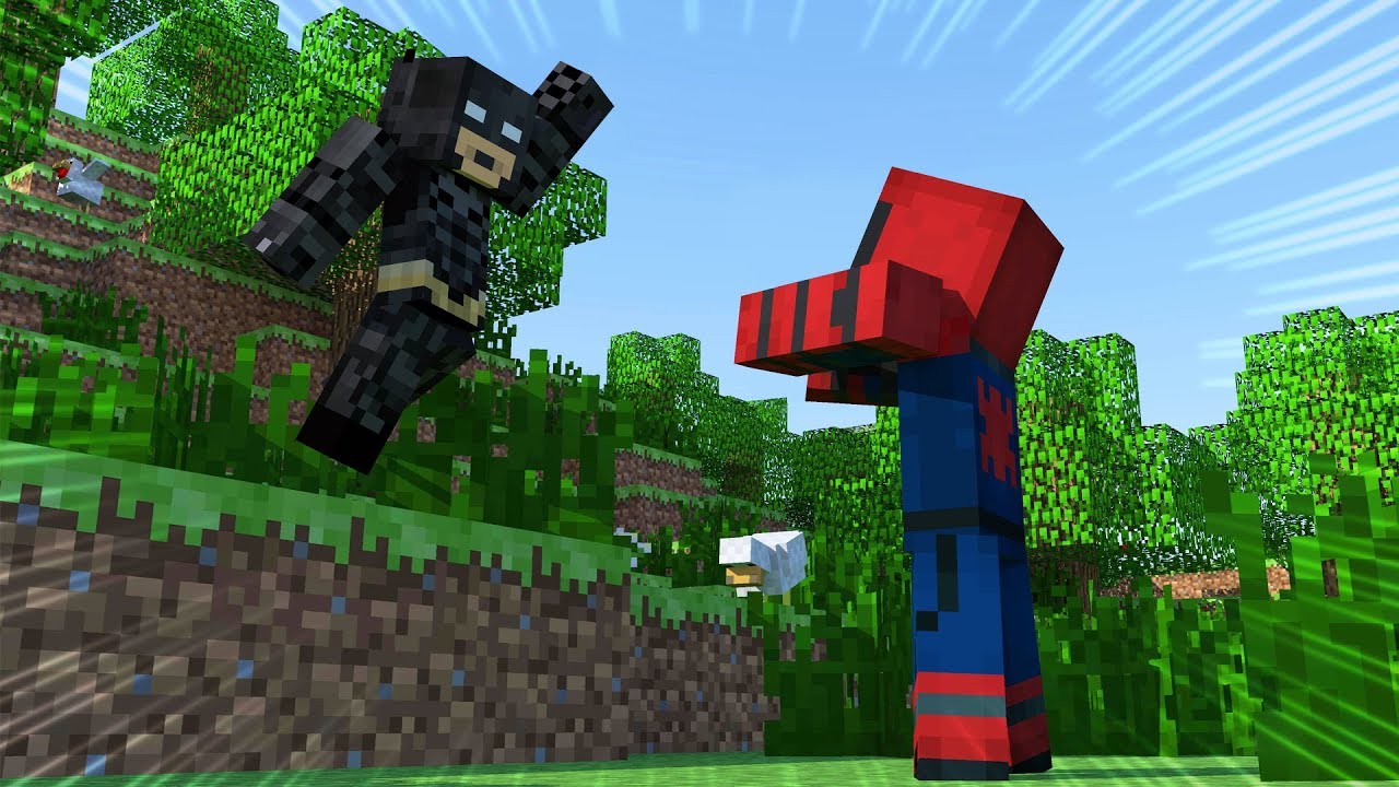 SPIDER-MAN vs BATMAN W MINECRAFT (MINECRAFT PRO vs NOOB #25)