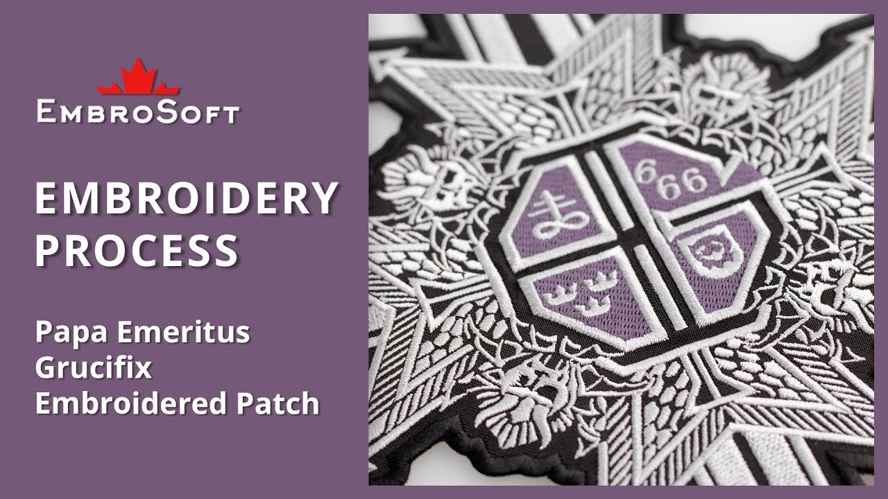 Ghost band Papa Emeritus Grucifix Embroidered Patch Iron On | EMBROIDERY PROCESS | EMBROSOFT